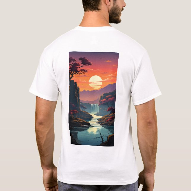 Colorful Victoria Falls Zimbabwe T-shirt (Baksida)