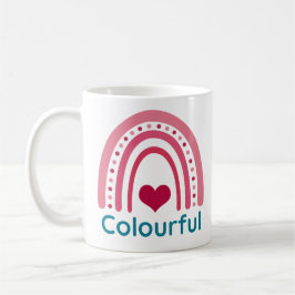 Colorful Viva Magenta Boho Rainbow Kaffemugg