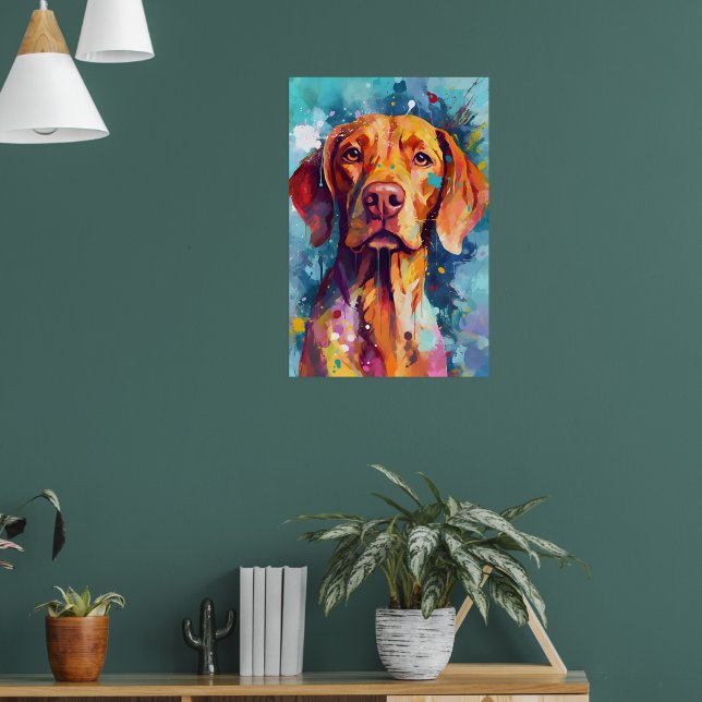 Colorful Vizsla art Poster (Vardagsrum 1)