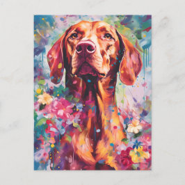Colorful Vizsla Vykort