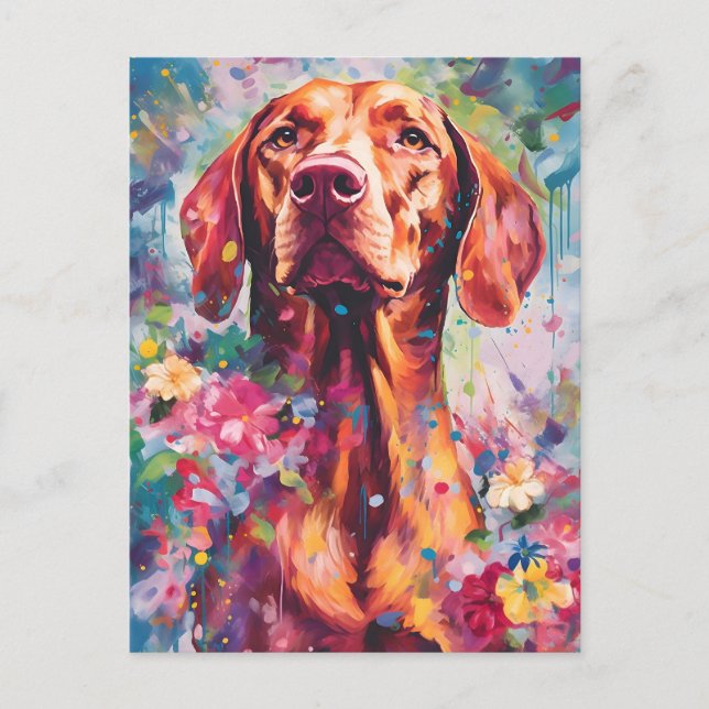 Colorful Vizsla Vykort (Framsida)