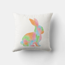 Colorful Watercolor Bunny Shape Cute Easter Kudde