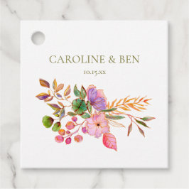 Colorful Watercolor Floral Elegant Custom Wedding Gåvor Etiketter