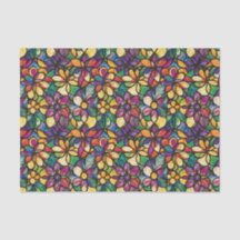 Colorful Watercolor Mosaic Stained Glass Decoupage