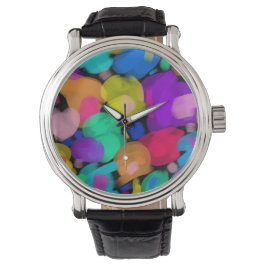 Colorful watercolor print armbandsur