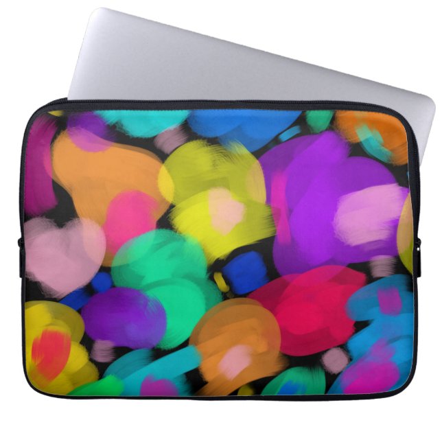 Colorful watercolor print laptop fodral (Framsidan)