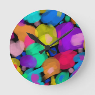 Colorful watercolor print rund klocka