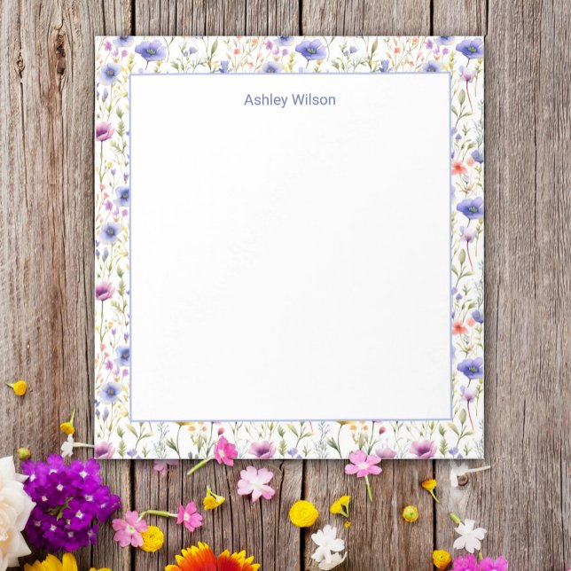Colorful Watercolor Wildflower Floral Notepad Anteckningsblock (Skapare uppladdad)