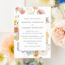 Colorful Watercolor Wildflower Wedding Invitation