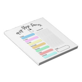 Colorful Weekly Meal Plan Notepad Anteckningsblock