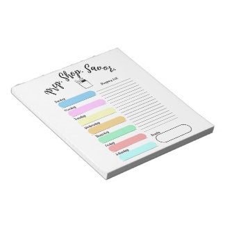 Colorful Weekly Meal Plan Notepad Anteckningsblock