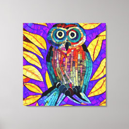 Colorful Whimsical Mosaic Uggla Art Canvastryck