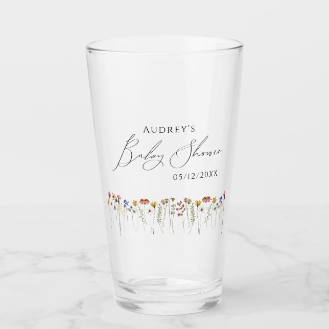 Colorful WildblomBaby Shower Glaskopp (Framsida)