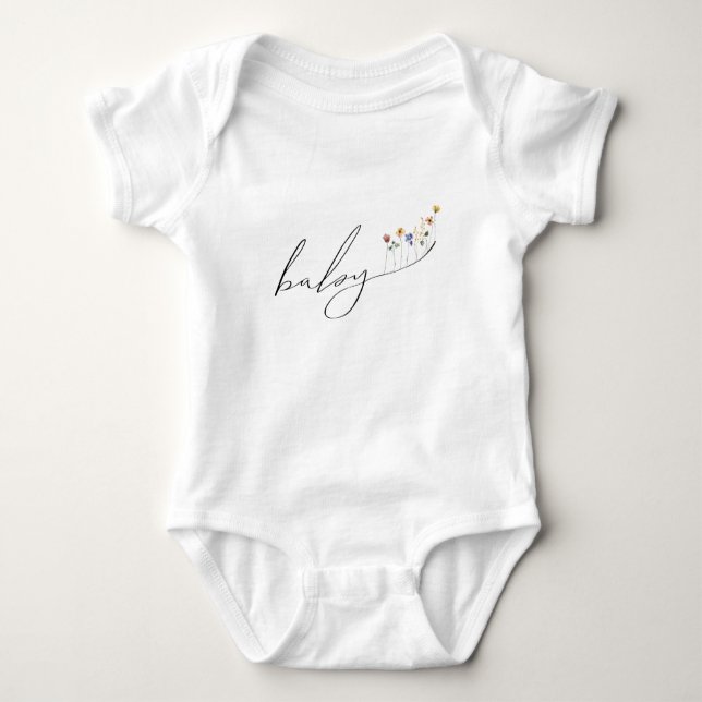 Colorful WildblomBaby Shower T Shirt (Framsida)