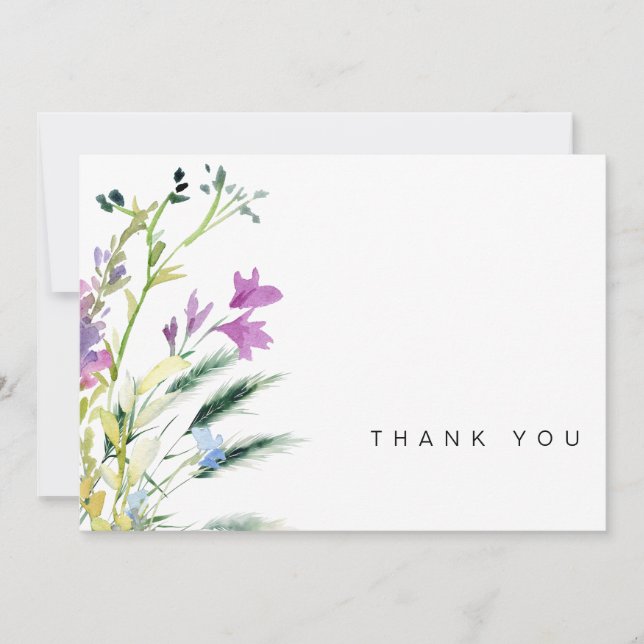 Colorful Wildblombegraver Bereavement Tack Kort (Framsida)