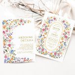 Colorful WildblomGarden Wedding Party Inbjudningar<br><div class="desc">Impress dina gäster med den här bröllopsinbjudan. Den bekväma designen har färgstarka,  vattenfärgade vilda blommor blandade med lush grey foliage. Använda fält att anpassa kortet med din egen ordalydelse och information. Om du vill ändra teckensnittet stil,  färg eller textplacering klickar du bara på knappen "Anpassa ytterligare".</div>