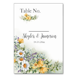 Colorful Wildblomma Bröllop Bordsnummer
