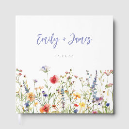 Colorful Wildblomma Bröllop Gästböcker