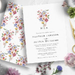 Colorful Wildblomma Bröllop Inbjudningar<br><div class="desc">Vår färgstarka inbjudan till Wildblombröllop är perfekten till att er glädjande händelse! Den här moderna inbjudan är unik och nyfiken och har fantastiska, strålande, chic, handmålade vattenfärgsfärgade blommigtar i färg av mörk blått, skarp rosa, rosa, guldfärgad gult, vibrant red och sage grönt löv som är perfekt för modern vår och...</div>