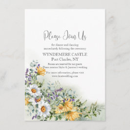 Colorful Wildblomma Bröllop Tilläggskort