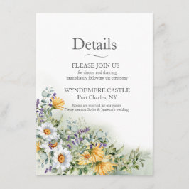 Colorful Wildblomma Bröllop Tilläggskort