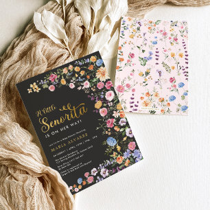 Colorful Wildblomma Fiesta Senorita Baby Shower Inbjudningar