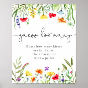 Colorful Wildblomma Gissa hur många spel Poster