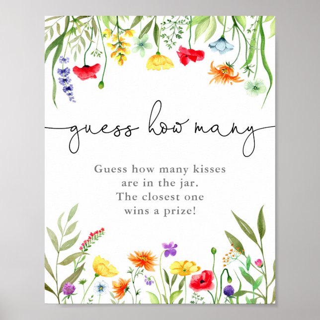Colorful Wildblomma Gissa hur många spel Poster (Framsidan)