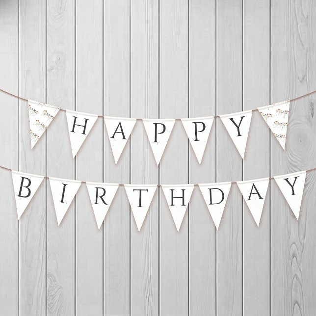 Colorful Wildblomma Grattis på födelsedagen Vimplar (Skapare uppladdad)