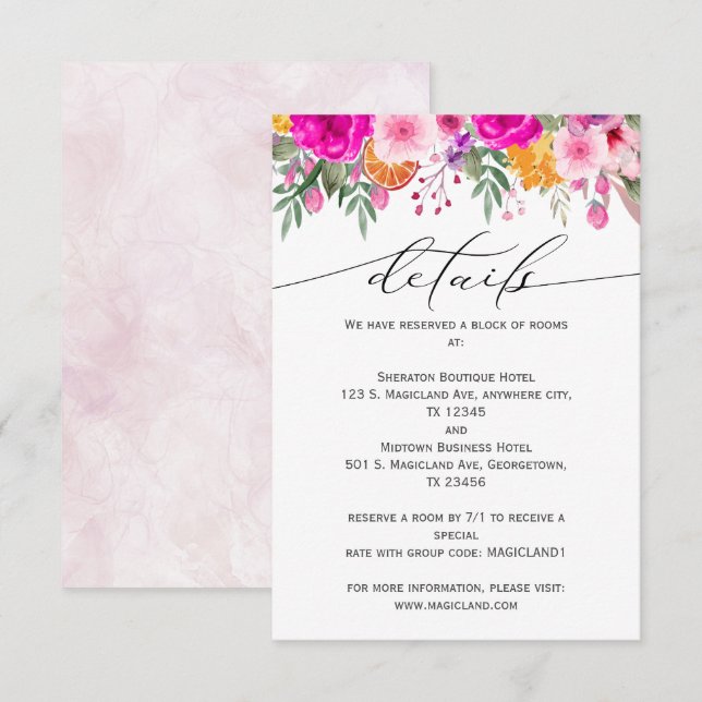 Colorful Wildblomma Vår Tilläggskort (Fram/baksida)