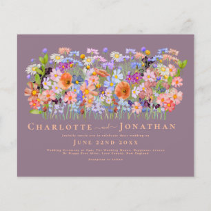 Colorful WildblommBoho Budget Bröllop Flygblad