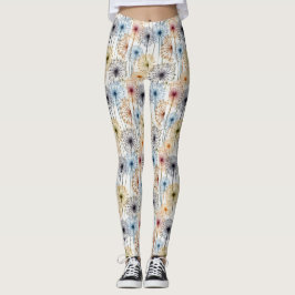 Colorful WildblommDandelion Mönster Leggings