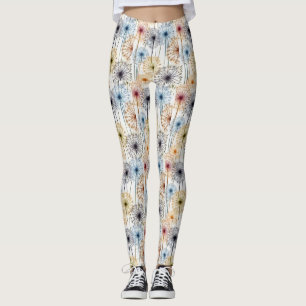 Colorful WildblommDandelion Mönster Leggings