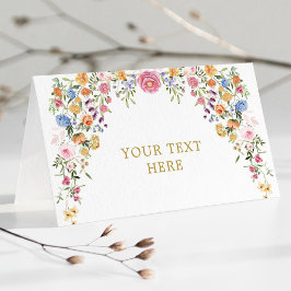 Colorful Wildblomme Meadow Vår Garden Wedding Placeringskort