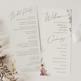 Colorful WildblommGarden | Beige Bröllop Program