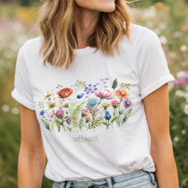 Colorful Wildblommor Monogram T-Shirt