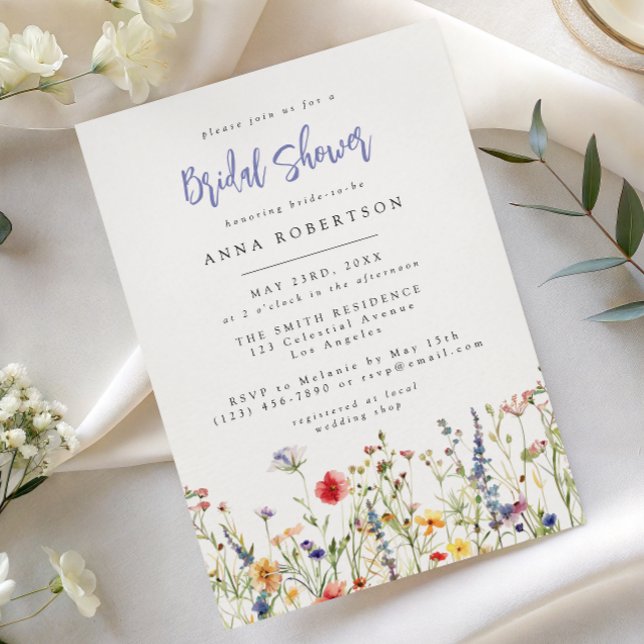 Colorful Wildflower Bridal Shower Invitation Inbjudningar (Skapare uppladdad)