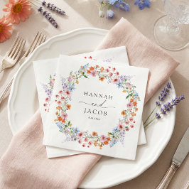 Colorful Wildflower Meadow Personalized Wedding Pappersservett