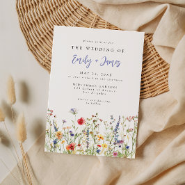 Colorful Wildflower Wedding Invitation Inbjudningar