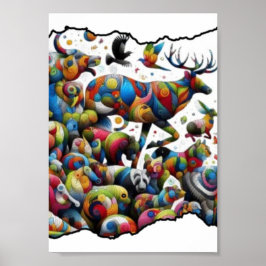 Colorful Wildlife — wild bursts Poster
