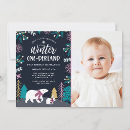 Colorful Winter Wonderland Birthday | Foto Inbjudningar