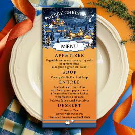 Colorful Winter Wonderland jul Menu Meny