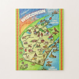 Colorful Wisconsin Postcard 11x14 Pussel