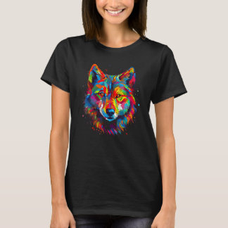 Colorful Wolf T Shirt
