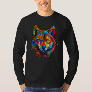 Colorful Wolf T Shirt