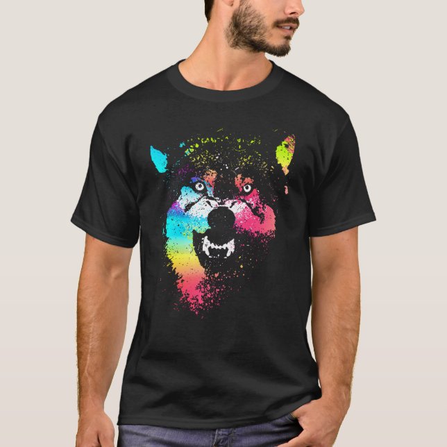 Colorful wolves t shirt (Framsida)