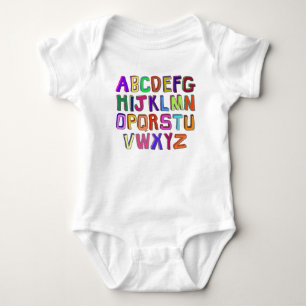 Colorful Wonky Alphabet Brev T Shirt