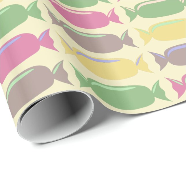 Colorful Wrapped Candy Pattern Presentpapper (Rullad Hörn)