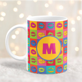 Colorful XOXO Kissing Lips Personalized Kaffemugg