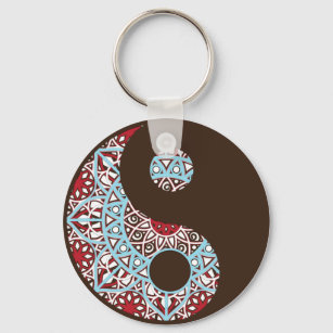 Colorful Yin Yang Mandala Nyckelring